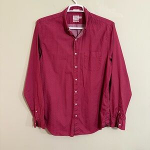 J. Crew Red Casual Button Down Shirt Classic Cotton men’s large tall